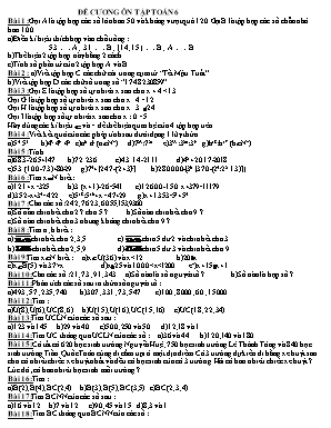 Đề cương ôn tập môn Toán 6